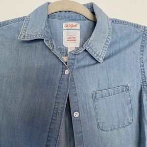 GIRLS DENIM BUTTON DOWN